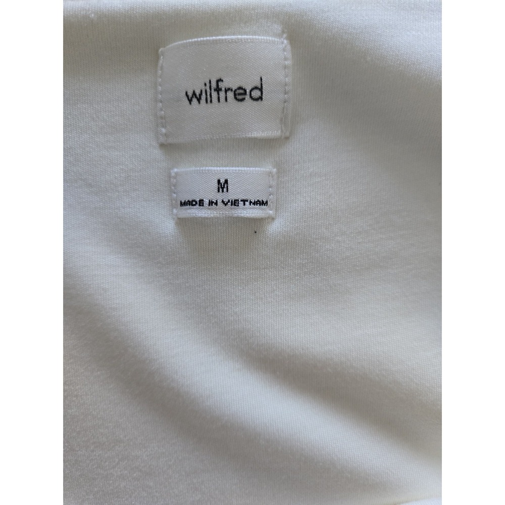 Aritzia Wilfred Saturn Ivory Tencel Tie Front Fixed Wrap Ballerina Dress S - Picture 8 of 11